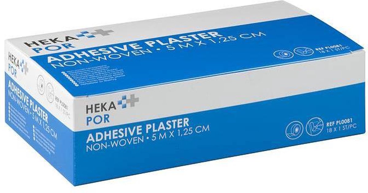 Goedkoopste HEKA por non-woven hechtpleister ring 5 m x 1,25 cm - 18 st