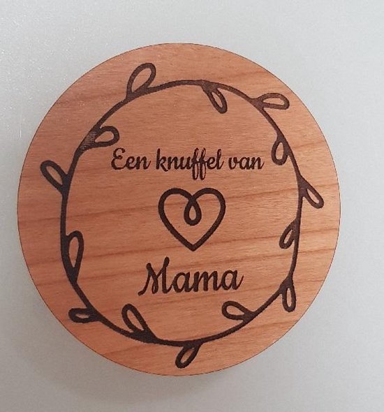 Pocket hug - een knuffel van mama - hout - rondom