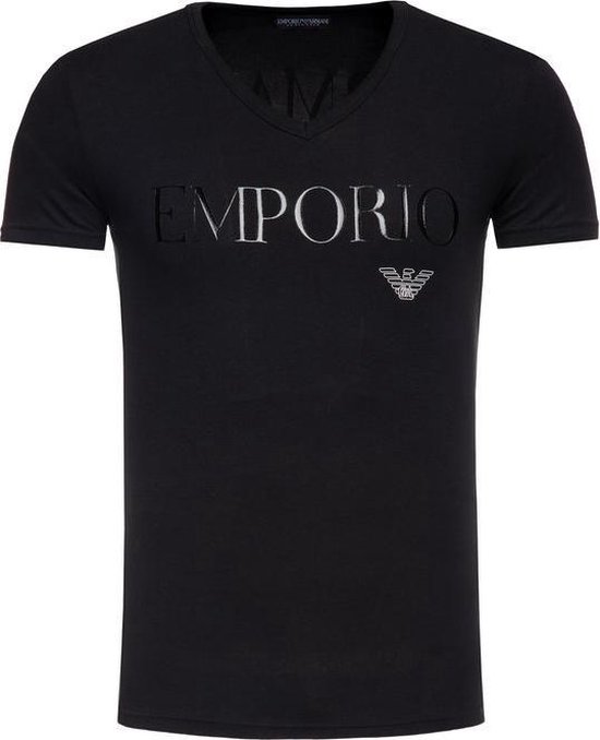 Emporio Armani - Heren - Basis V-Hals Shirt - Zwart - XL | bol.com