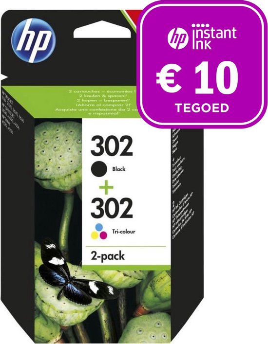 HP 302 - Inktcartridge kleur & zwart + Instant Ink tegoed