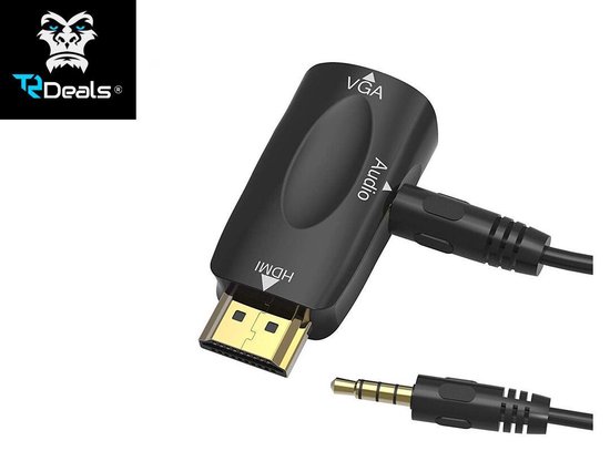 TR Deals® HDMI-in naar VGA-out adapter met audio uitvoer Jack 3.5mm HDMI  1.3 | bol.com