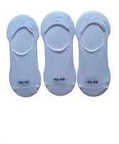 Footies - No-Show Sokjes - Kousenvoetjes - 4-Pack - Wit - Maat 43-46