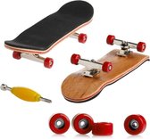 Vinger Skateboard - Fingerboard - Finger Board - Vingerskateboard voor Kinderen en Jongeren - Houten Mini Skateboard - Vingerskaten - Speelgoed Cadeau - Skate Kit - 3 jaar en ouder - Rood