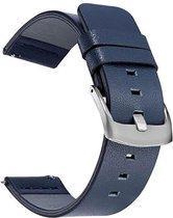 Horlogeband van Leer voor Skagen Aaron Kulor / Ancher / Hagen Slim / Horisont / Hybrid / Falster (Gen 3) / Falster 2 (Gen 4) | 20 mm | Horloge Band - Horlogebandjes | Blauw met Zilveren Gesp