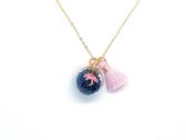 Ketting Meisje- Bal- Blauw- Flosje- Roze- Goud- Kind- LiLaLove
