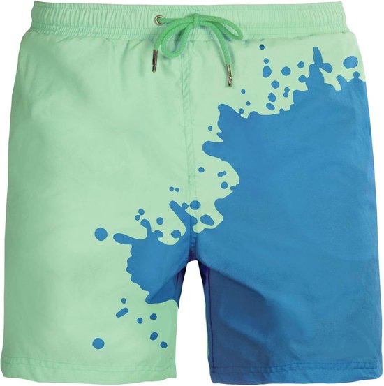 SEA'SONS - Zwembroek Heren - Kleurveranderend - Sneldrogend - Blauw - Maat L (SEASONS - Kleur veranderend)