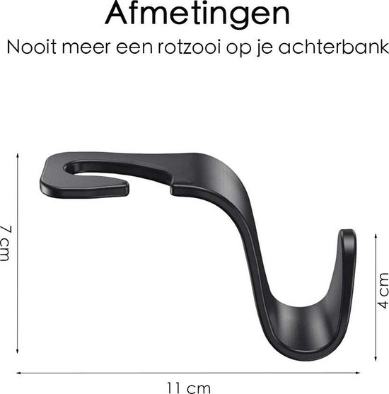 Auto Kapstok - Opberghaak - Tashouder - Zwart - 4 Stuks van Merkloos — afbeelding 2