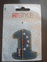 Restyle strijkapplicatie jeans Nr. 1, 4 stuks