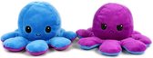 Reversible Octopus Knuffel – 10 x 20 cm – Donkerblauw/Paars