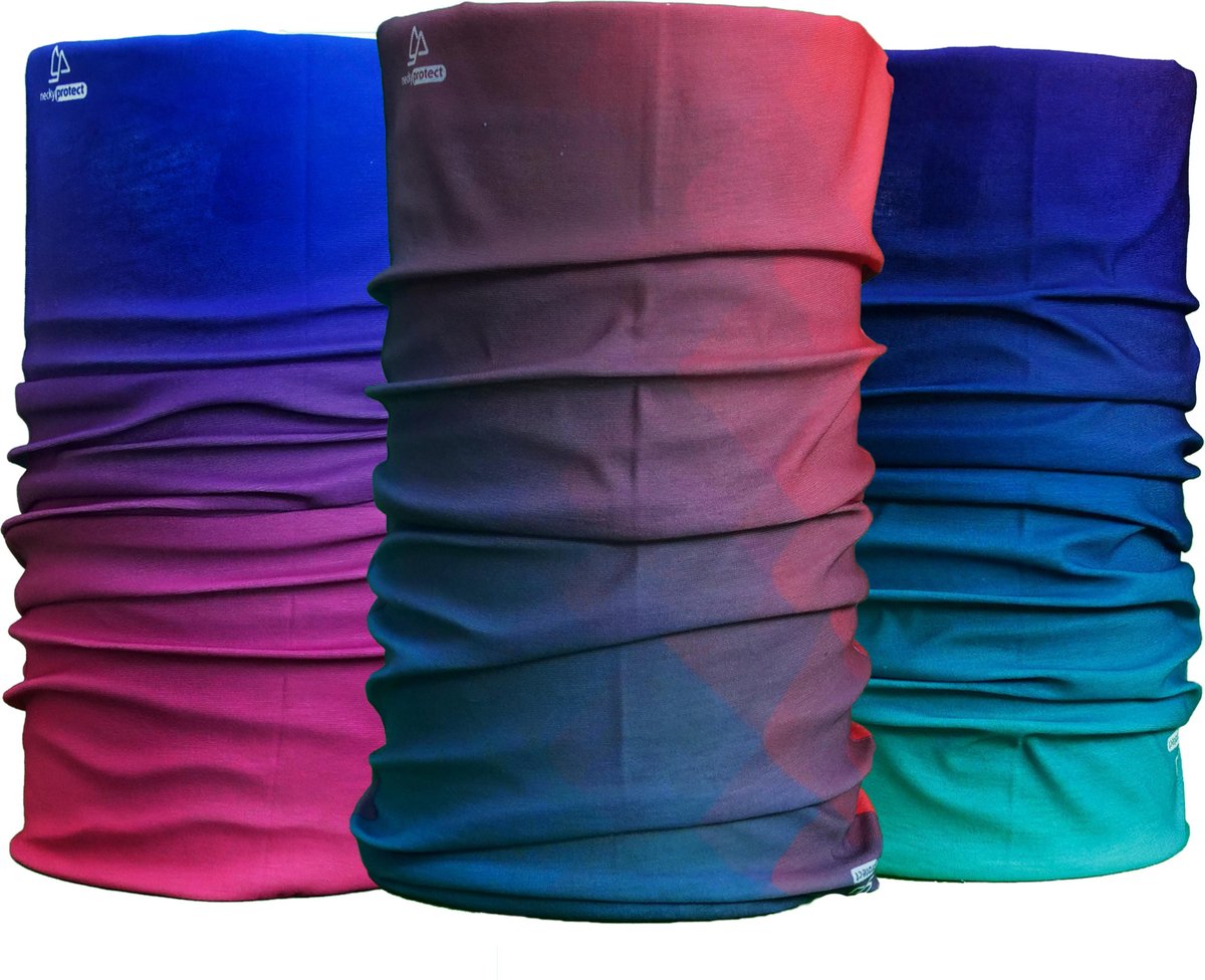 Necky Protect 3-pack Nekwarmer - Sjaal - Bandana - Fiets - Sport - Wintersport - Heren - Dames