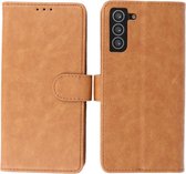 Samsung Galaxy S21 Plus Hoesje - Book Case Telefoonhoesje - Kaarthouder Portemonnee Hoesje - Wallet Cases - Geschikt voor Samsung Galaxy S21 Plus - Bruin