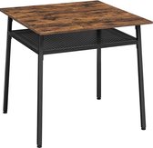 Eettafel, vierkante keukentafel, bureau, met plank, voor woonkamer,  kantoor,... | bol.com