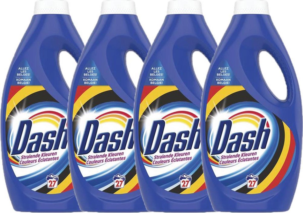 Dash - vloeibaar wasmiddel - Stralende Kleuren - 4 x 1,485L (108 wasbeurten) - Voordeelverpakking