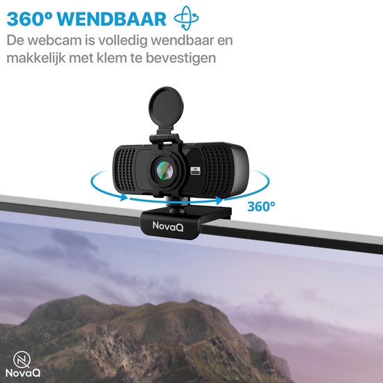 Webcam voor PC - Geschikt voor Mac, Windows en Linux - 2K - 2560x1440 4MP - Geen Software Nodig - Thuiswerker - Plug & Play incl USB Kabel