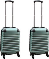 Travelerz kofferset 2 delige ABS handbagage koffers - met cijferslot - 27 liter - groen