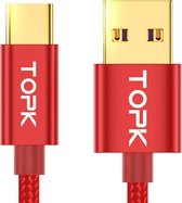 TOPK ® | USB-C Data en Laadkabel | 5.0A Snellader Kabel | Fast en Quick Charge Oplaadkabel | Type C Naar USB-A | Oplaadsnoer Telefoon | Laptop | Huawei | Samsung | Sony | OnePlus |