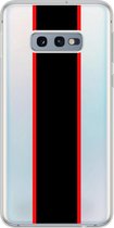 Samsung Galaxy S10 e - Smart cover - Transparant - Streep - Zwart - Rood