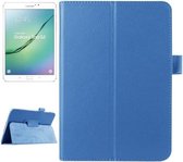 Litchi Texture Horizontale Flip Effen Kleur Smart Leather Case met Twee-vouwbare Houder & Slaap / Wekfunctie voor Galaxy Tab S2 8.0 / T715 (Blauw)