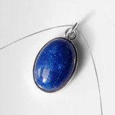 Natuursieraad -  925 sterling zilver lapis lazuli ketting ovaal - luxe edelsteen sieraad - handgemaakt