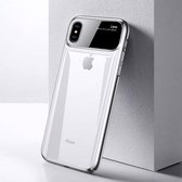 TOTUDESIGN Magic Mirror-serie schokbestendige pc + glazen beschermhoes voor iPhone X / XS (zilver)