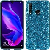 Glitter poeder schokbestendig TPU beschermhoes voor Huawei Nova 4 (blauw)