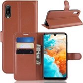 Litchi Texture Horizontale Flip Leren Case voor Huawei Y6 Pro 2019, met Portemonnee & Houder & Kaartsleuven (Bruin)