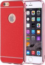 Voor iPhone 6 Plus & 6s Plus 3D Litchi Texture Soft TPU beschermhoes (rood)