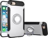 Voor iPhone 8 & 7 Telefoon Ring Armor TPU + PC 360 Graden Rotatie Magnetische Telefoon Ring Stent Combinatie Case (Zilver)