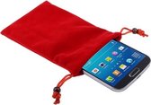 Universele zachte flanellen draagtas met parelknop, voor smartphones, powerbank en andere accessoires, maat hetzelfde als 4,7 inch (rood)