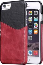 Voor iPhone 6 & 6s Leder Kleuraanpassing Achterklep met kaartsleuf (windrood)