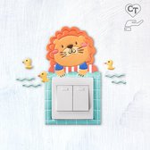 Muurstickers Slaapkamer/Babykamer/Kinderkamer/Woonkamer - Decoratie - Muurdecoratie - Jongens/Meisje - Dieren - Lichtschakelaar - Leeuw