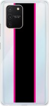 Samsung Galaxy S10 Lite - Smart cover - Transparant - Streep - Zwart - Roze
