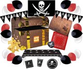 e-Carnavalskleding.nl Piraten Kinderfeestpakket voor 8 kinderen|Kant en klaar kinderfeest versieringspakket piraat