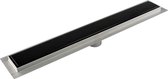 CityLine douchegoot - RVS - 90cm - Onderuitloop - Zwart glas