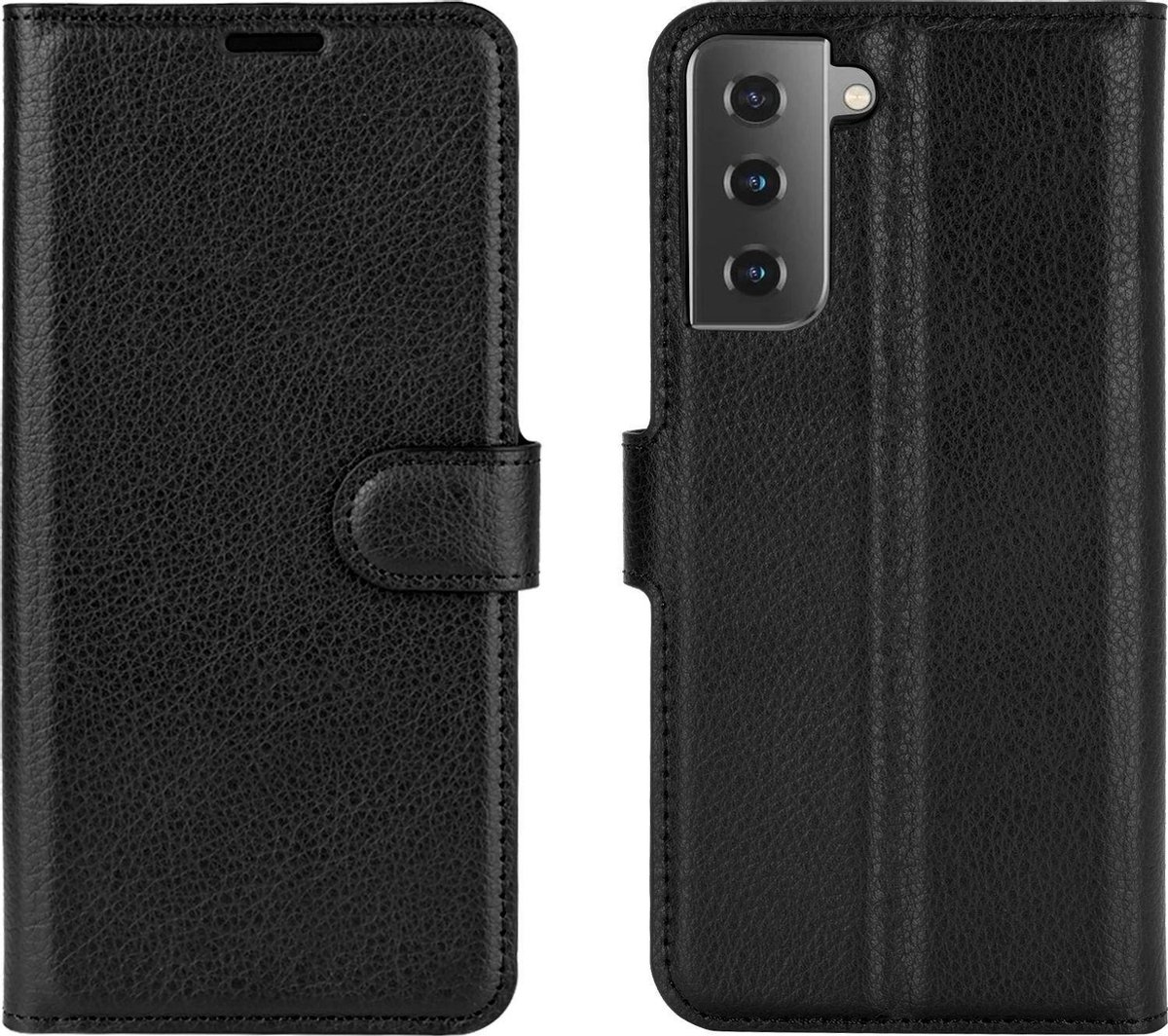 Mobigear Telefoonhoesje geschikt voor Samsung Galaxy S21 Hoesje | Mobigear Classic Bookcase Portemonnee | Pasjeshouder voor 3 Pasjes | Telefoonhoesje voor Pinpas / OV Kaart / Rijbewijs - Zwart