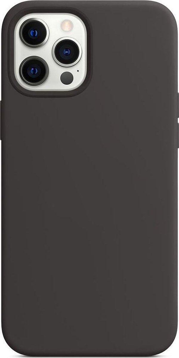Mobigear Hoesje geschikt voor Apple iPhone 12 Pro Siliconen MagSafe Telefoonhoesje | Mobigear Rubber Touch Backcover | Geschikt voor MagSafe | Geschikt voor Draadloos Opladen met Magnetische Ring | Geschikt voor MagSafe Case - Zwart