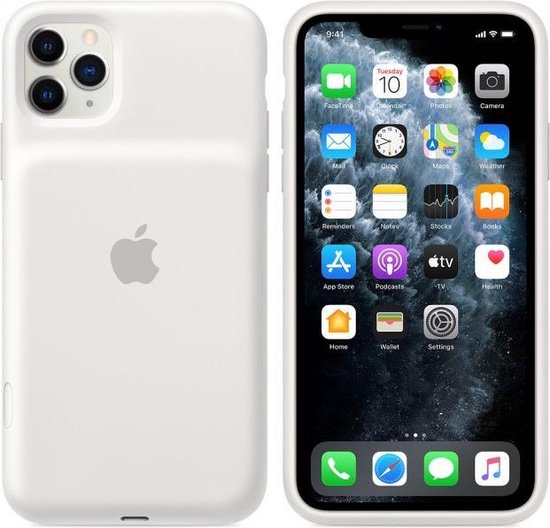Apple iPhone 11 Pro Max hoesje met draadloos opladen - Wit | bol