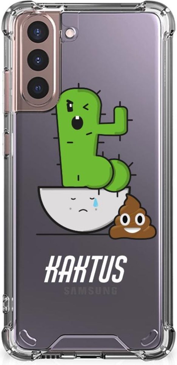 Samsung Galaxy S21 Plus Stevig Bumper Hoesje Cactus Poo