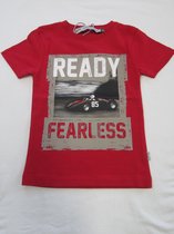 rumbl , jongens, t-shirt korte mouw , rood , ready fearless , 104 / 110