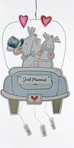 Goldbach - Houten hanger met muizen "Just Married" - 30x17 cm
