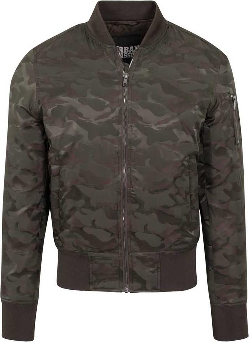 Urban Classics Tonal Camo Bomber Jacket Bomberjack L Nylon Basics Groen