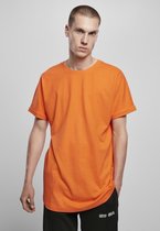 Urban Classics - Long Shaped Turnup Heren T-shirt - 3XL - Oranje