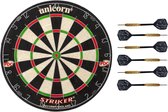 Dartbord met 3 Dartpijlen en gratis ophangsysteem | Unicorn professional darts | Striker | Dartstandaard niet nodig