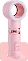Handheld draagbare multifunctionele schoonheidslamp Mini bladloze ventilator (roze)