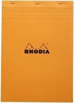 Schrijfblok Rhodia A4 80 vel geel ruit 5x5 mm