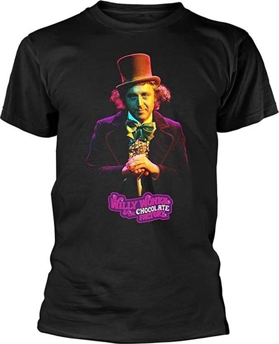 T-shirt Willy Wonka Zwart