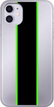 Apple iPhone 11 - Smart cover - Transparant - Streep - Zwart - Groen