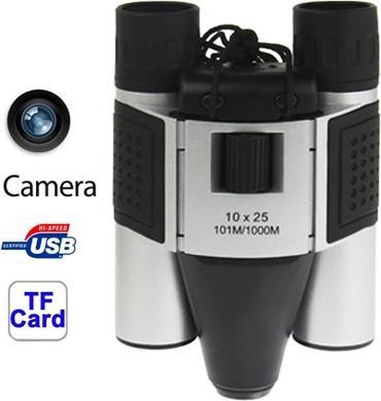 10 × 25 mm 5 in 1 (verrekijker camera + videocamera + digitale camera + pc-camera + TF-kaartlezer) Digitale camera-verrekijker, gezichtsveld: 101 m / 1000 m, afmeting: 135 × 100 × 24 mm