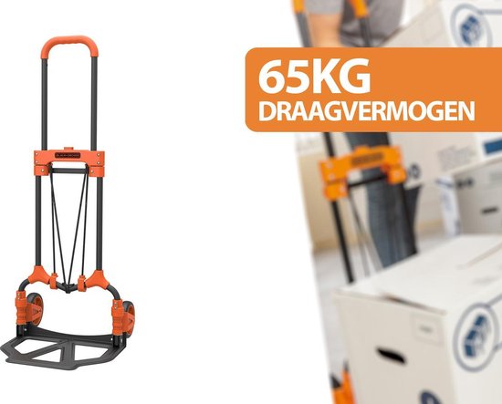 BLACK DECKER BXWT-H200 Opvouwbare steekwagen, opvouwbare transportwagen, maaiwagen, lichtgewicht, 65 kilo laadvermogen