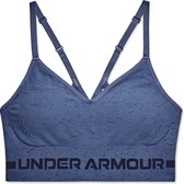 UA Seamless Low Long Htr Bra-BLU Size : XL